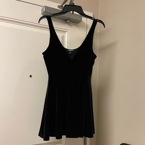 Black express velvet mini dress